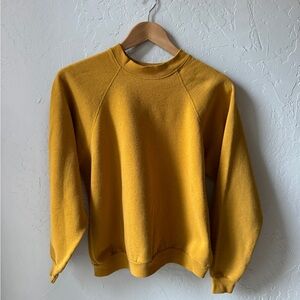 Vintage Raglan Sweatshirt Mustard Yellow Large